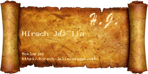 Hirsch Júlia névjegykártya