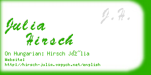julia hirsch business card